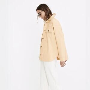 Madewell Brushed Herringbone Knit Shirt Jacket Shacket Candle Flame M Medium